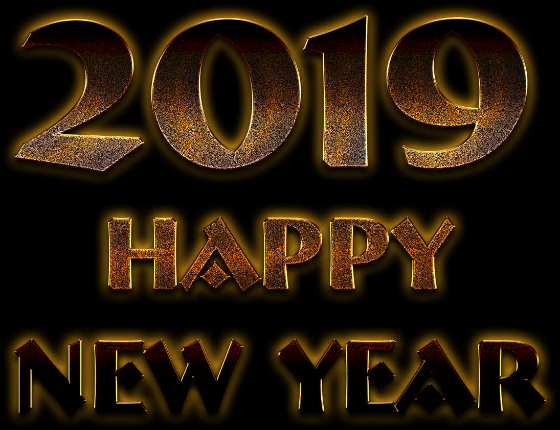 Golden2019 Happy New Year PNG