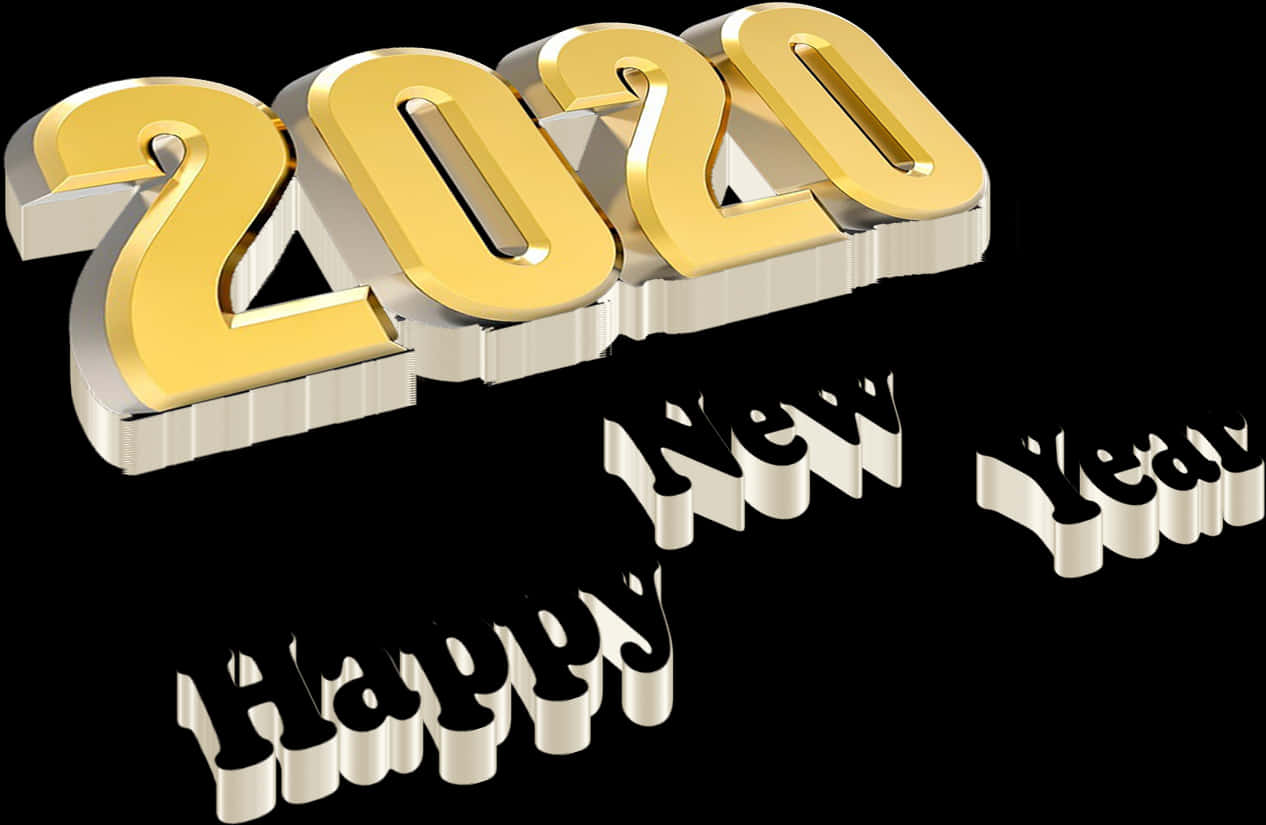 Golden2020 Happy New Year PNG