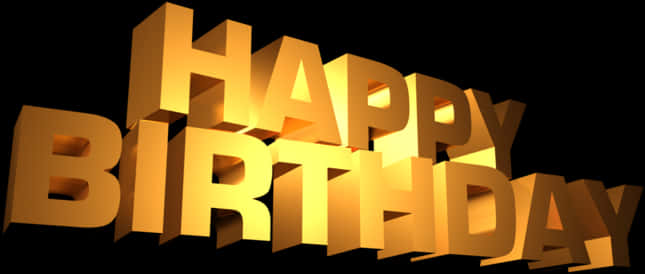 Download Golden3 D Happy Birthday Text | Wallpapers.com