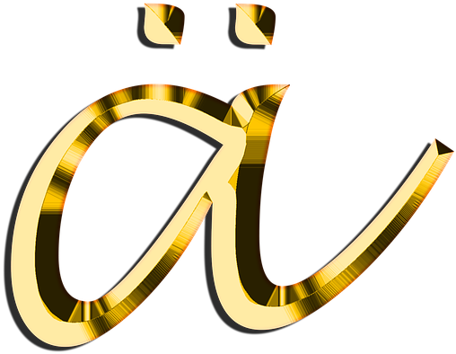 Golden3 D Letter A PNG