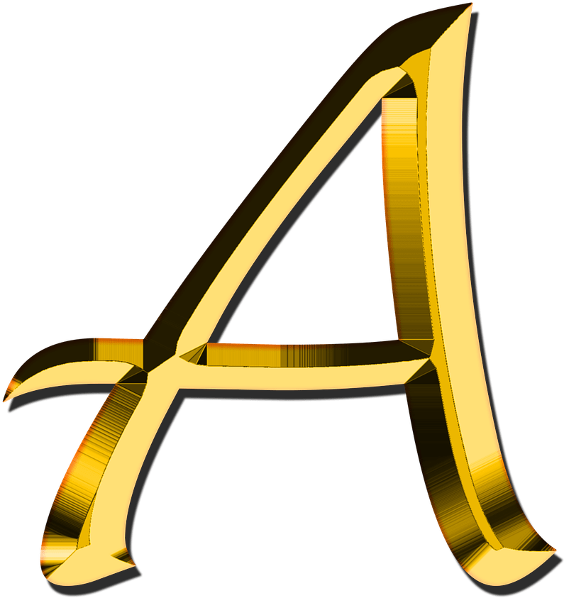 Golden3 D Letter A PNG