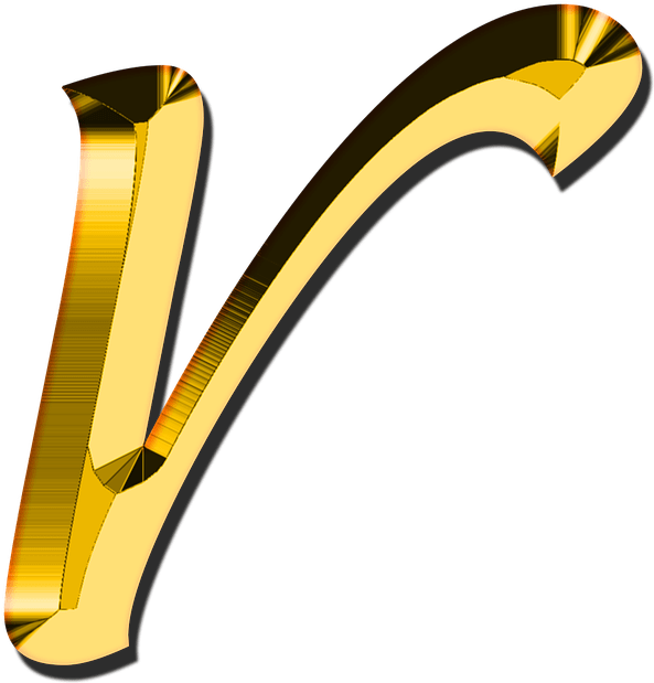 Golden3 D Letter R PNG