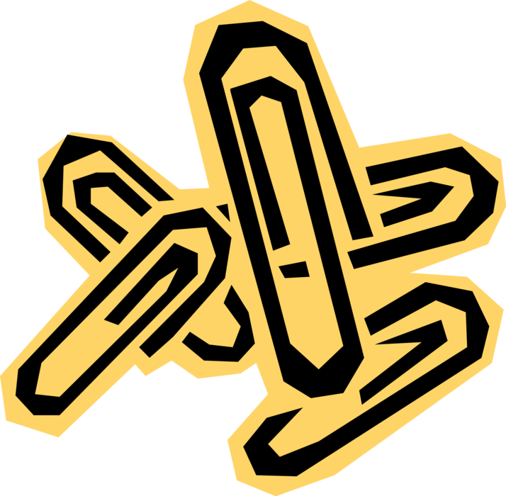 Golden3 D Paperclips Graphic PNG