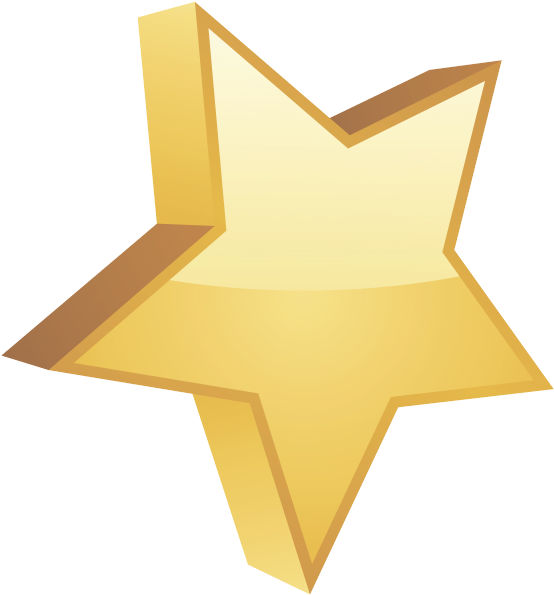 Golden3 D Star Graphic PNG