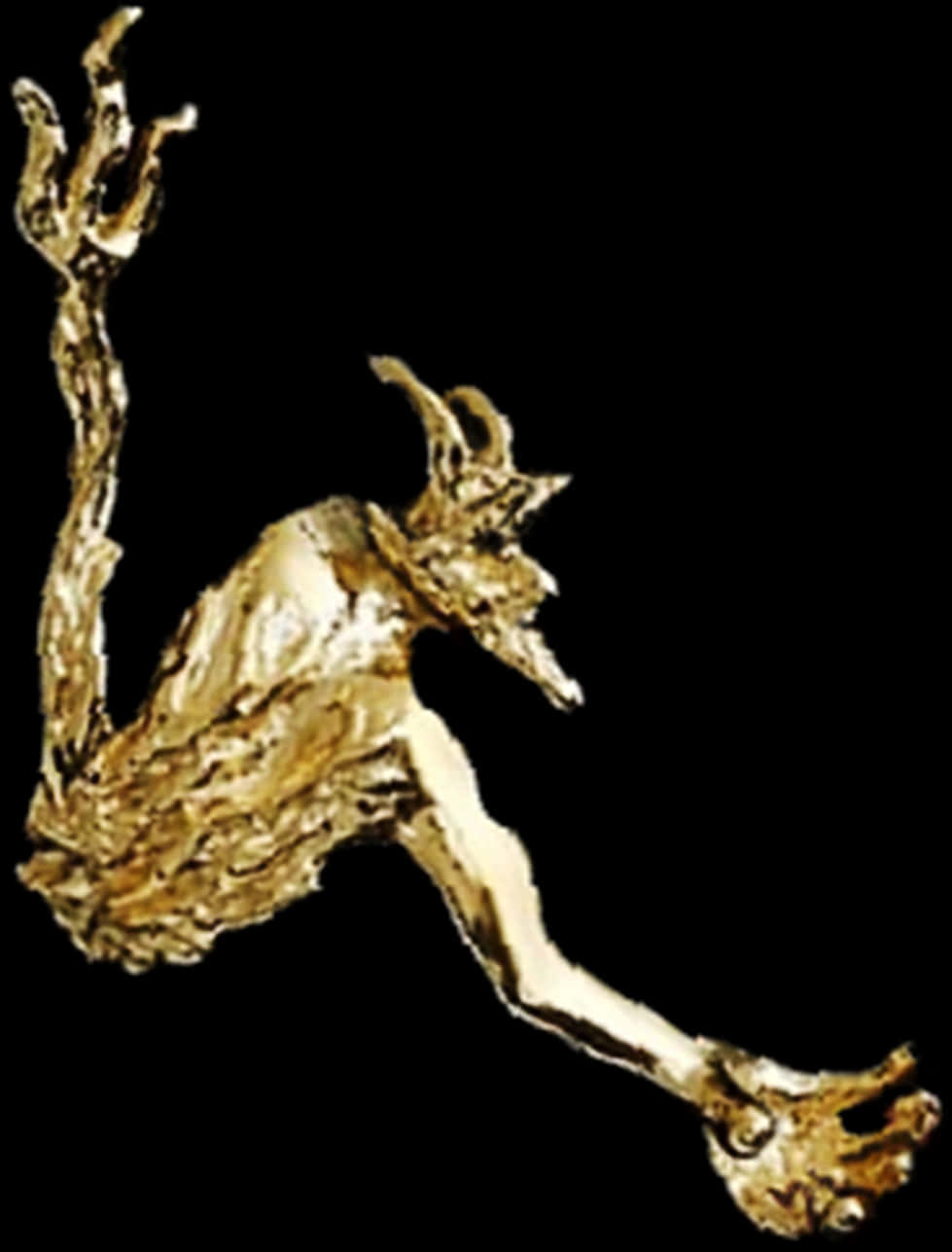 Golden_ Devil_ Sculpture PNG