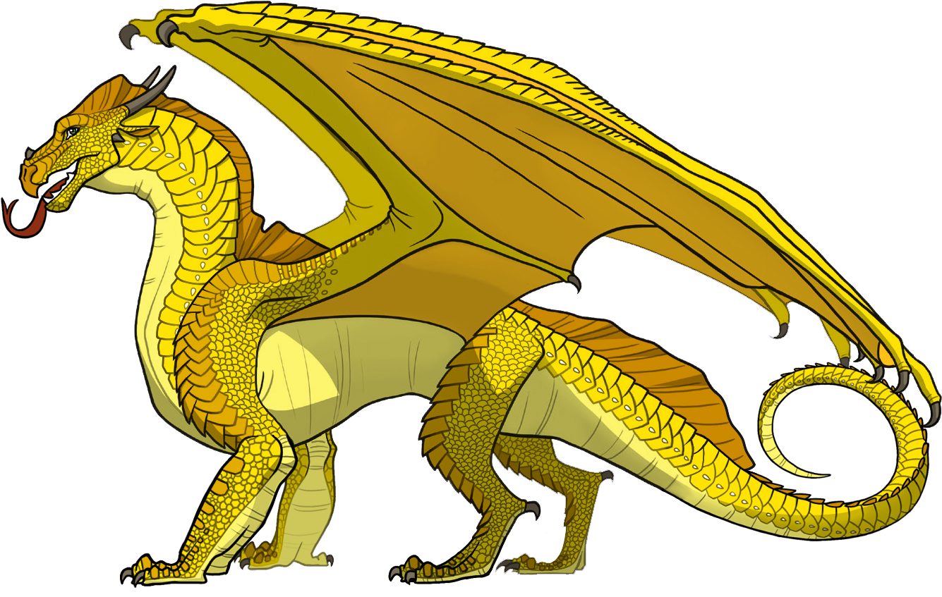 Golden_ Dragon_ Illustration_ Wings_of_ Fire PNG
