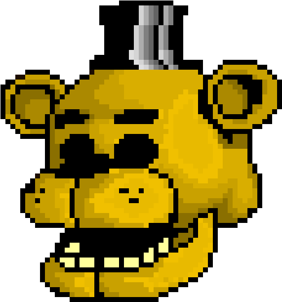 Download Golden  Freddy  Pixel  Art  Grid 