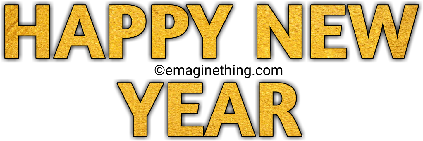 Golden_ Happy_ New_ Year_ Text_ Sticker PNG