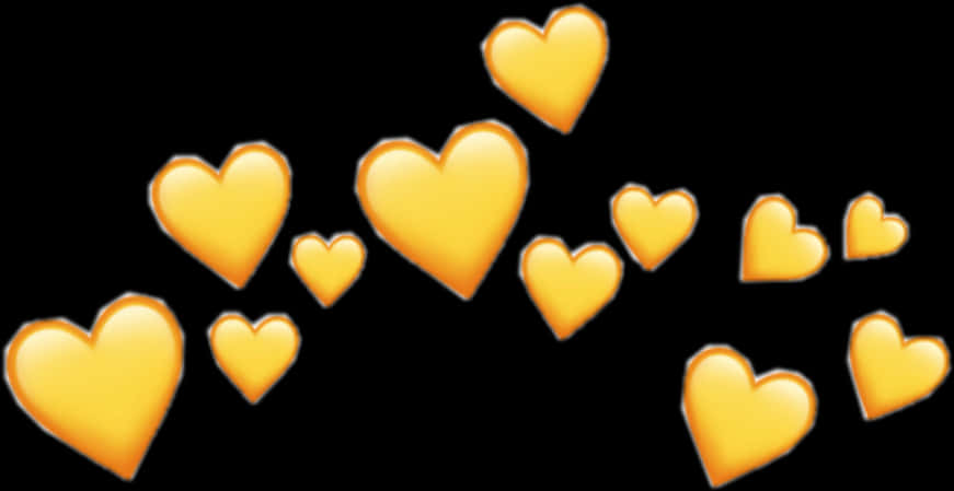 Golden_ Heart_ Emojis_ Black_ Background.jpg PNG