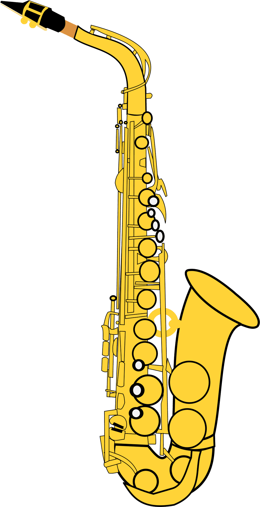 Golden_ Saxophone_ Vector_ Art PNG