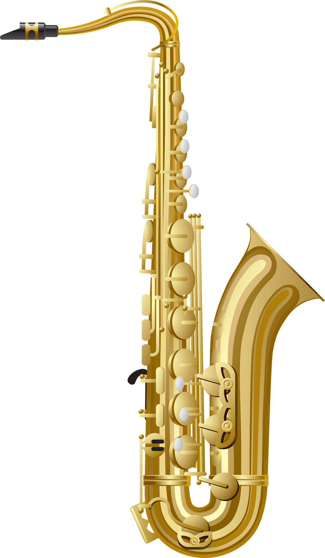 Golden_ Saxophone_ Vector_ Illustration PNG