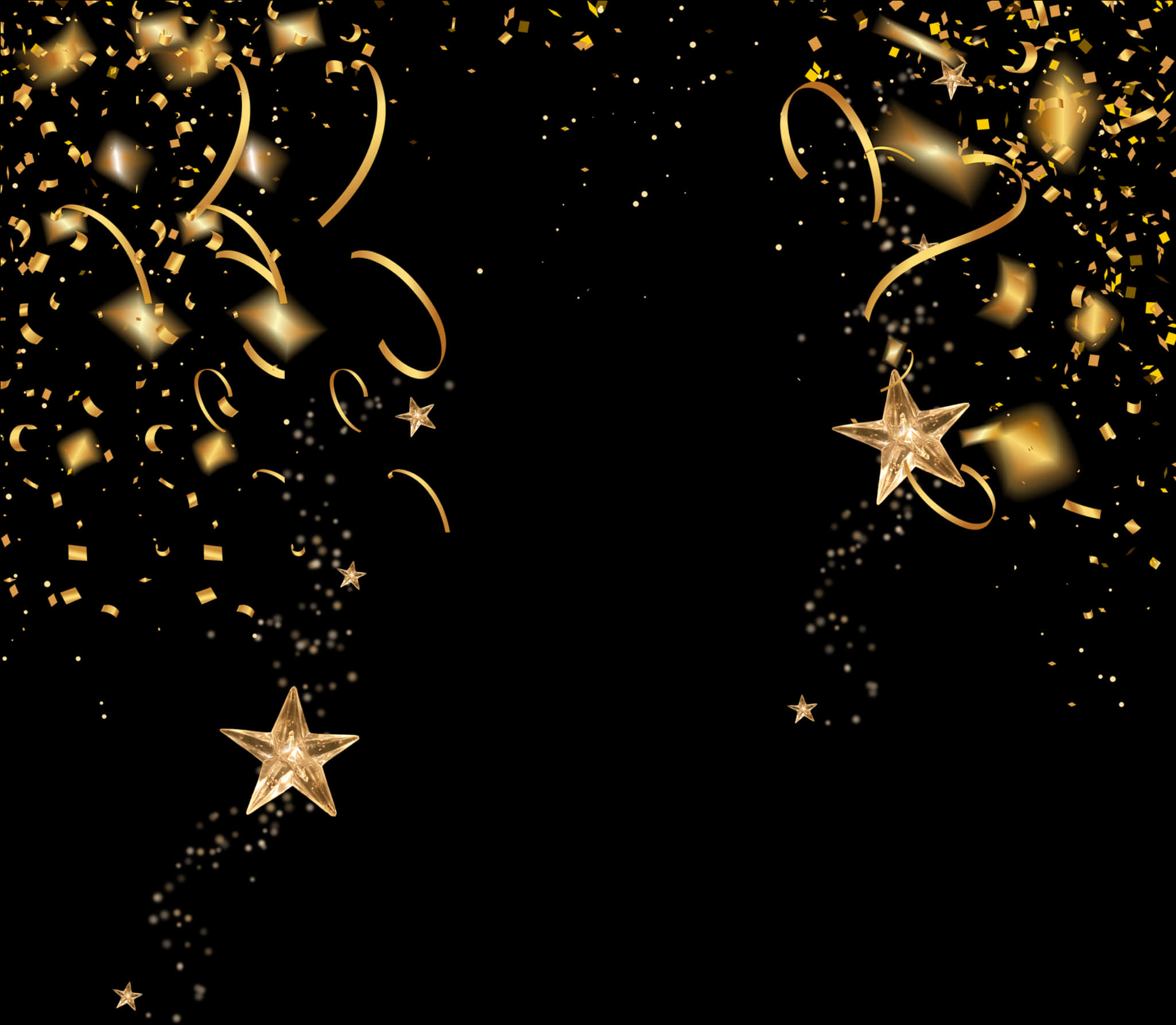 Golden_ Star_ Confetti_ Celebration_ Background PNG