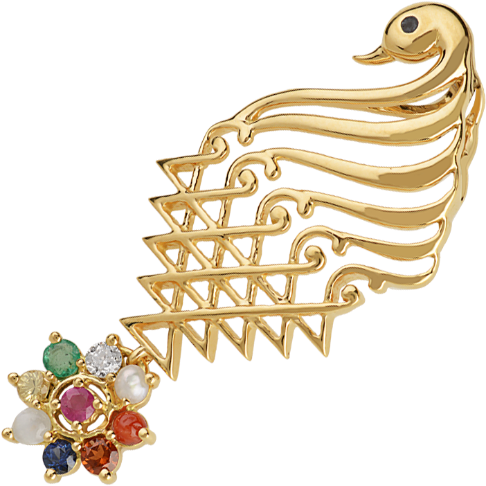 Golden_ Swan_ Jewelry_with_ Gemstones.png PNG