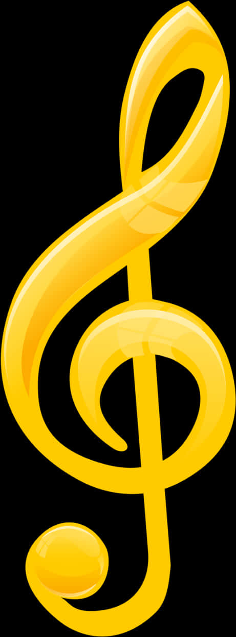 Golden Treble Clef Graphic PNG