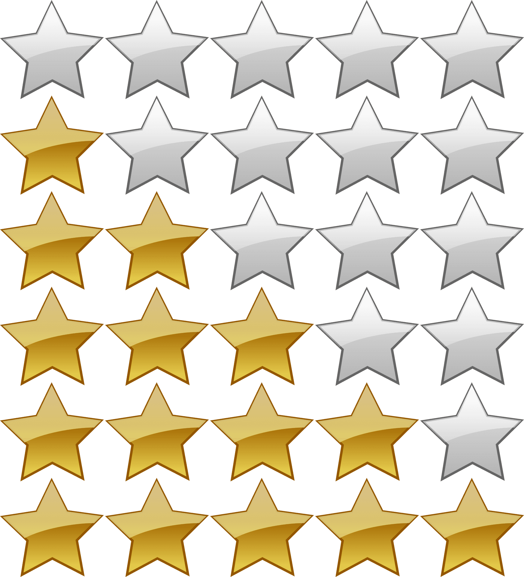 Goldenand White Stars Pattern PNG