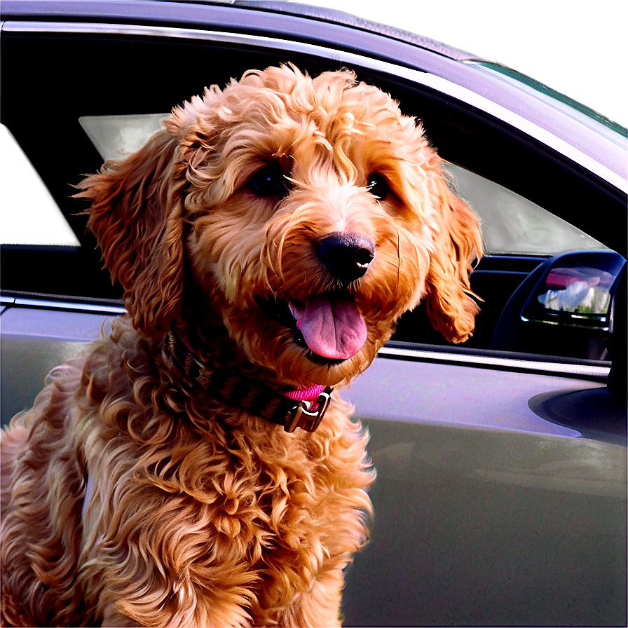 Goldendoodle In Car Png 40 PNG