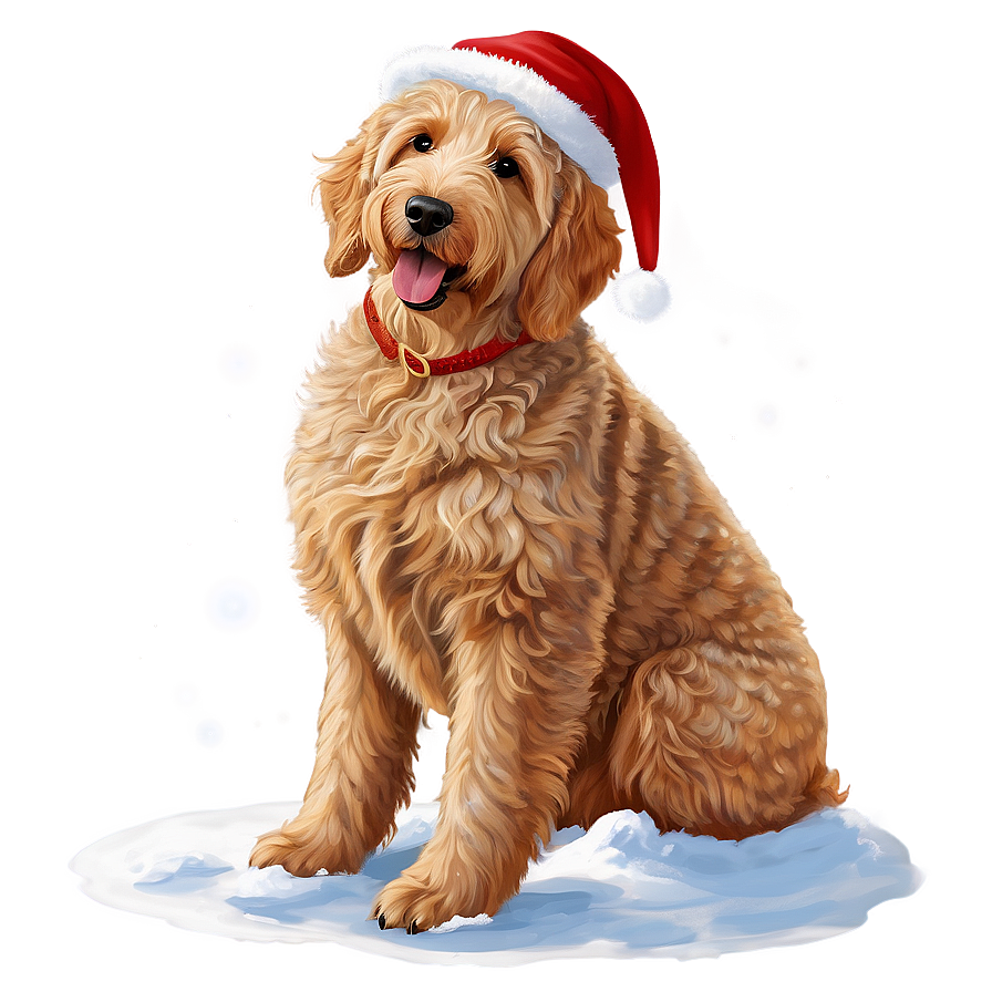 Goldendoodle In Snow Png Qbg PNG