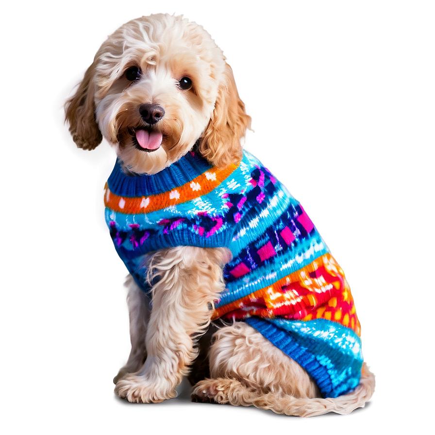 Goldendoodle In Sweater Png 64 PNG