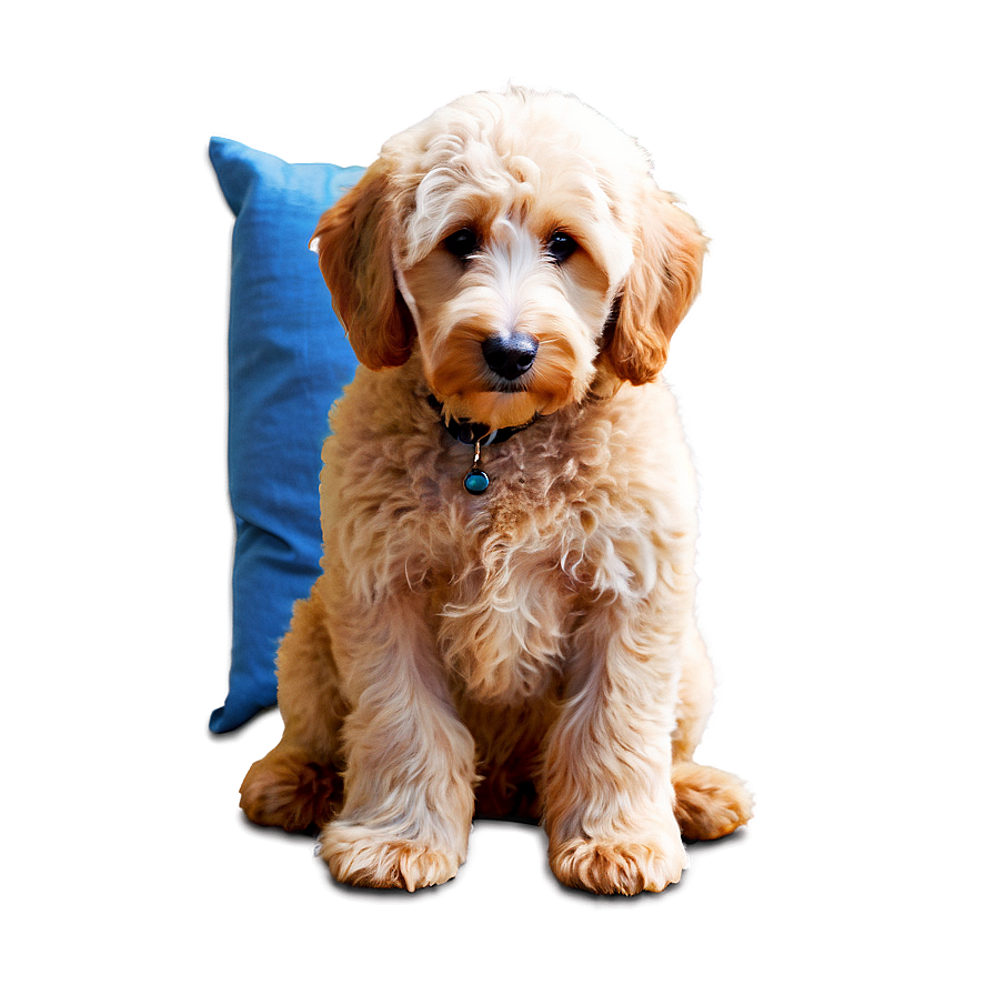 Goldendoodle On Bed Png Uop PNG