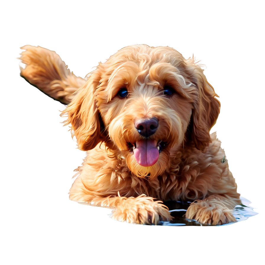 Goldendoodle Swimming Png 06262024 PNG