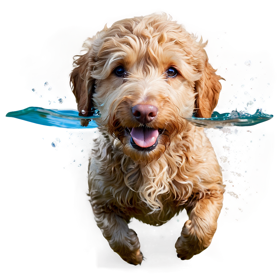 Goldendoodle Swimming Png Ret30 PNG