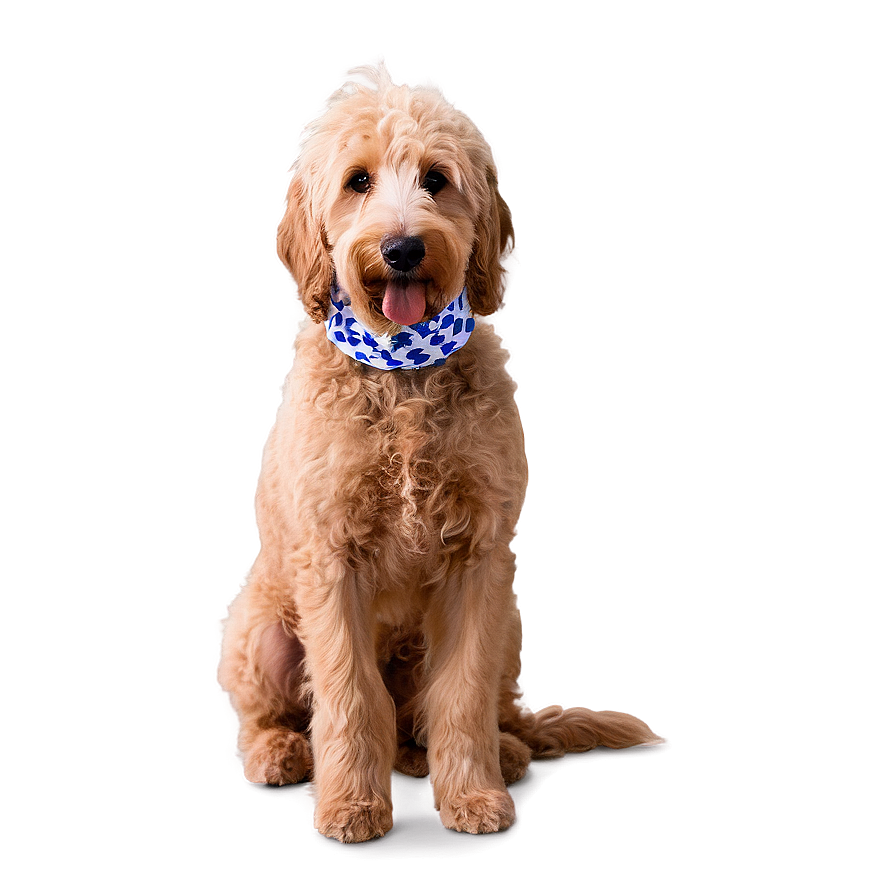 Goldendoodle Wearing Bandana Png Ehe9 PNG