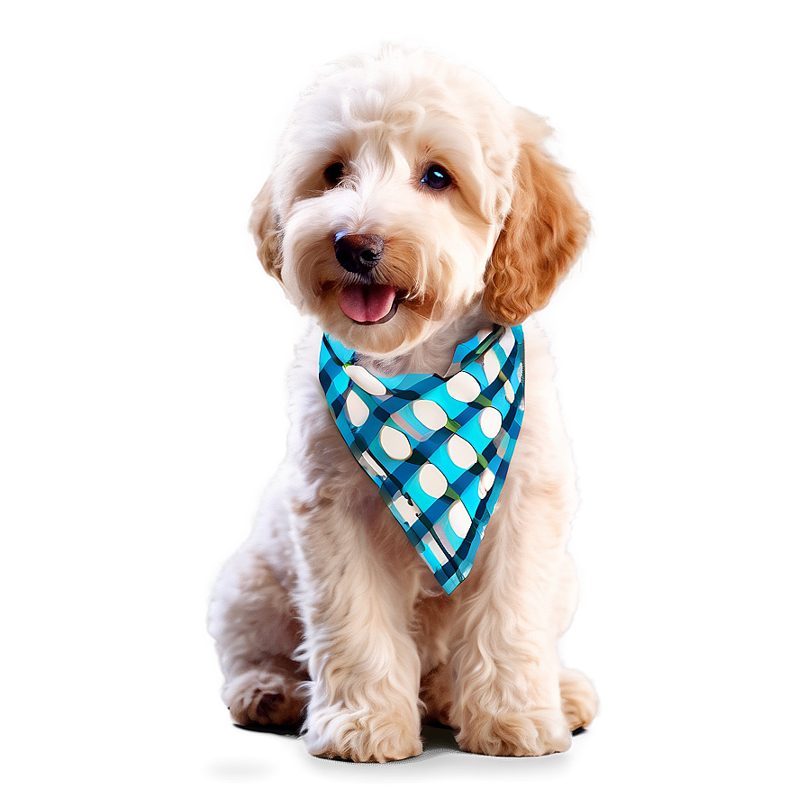 Goldendoodle Wearing Bandana Png Lkw58 PNG