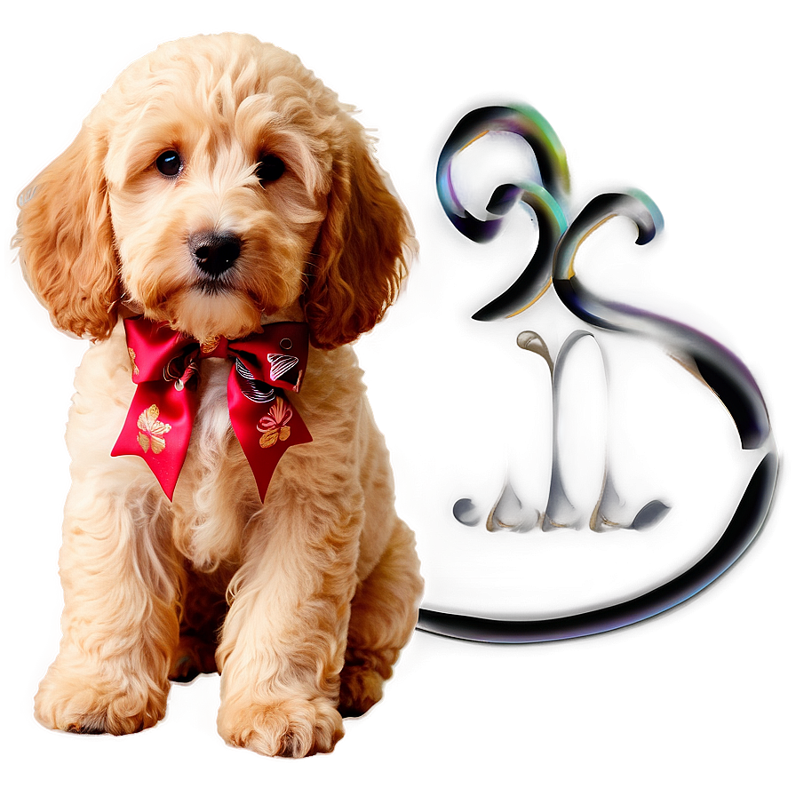 Goldendoodle With Bow Png Jyy PNG