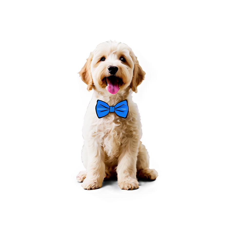 Goldendoodle With Bowtie Png 6 PNG