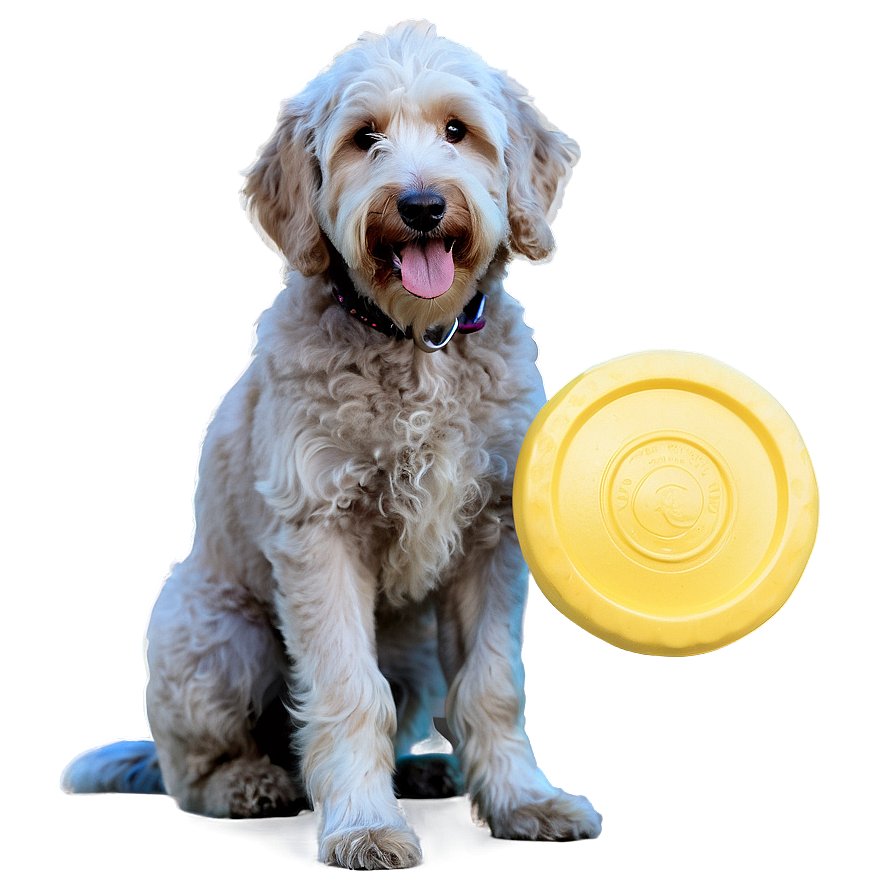 Goldendoodle With Frisbee Png Qxh83 PNG