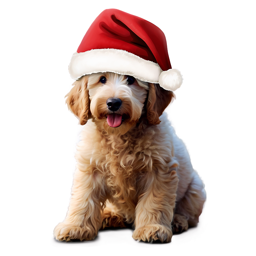 Goldendoodle With Santa Hat Png 95 PNG