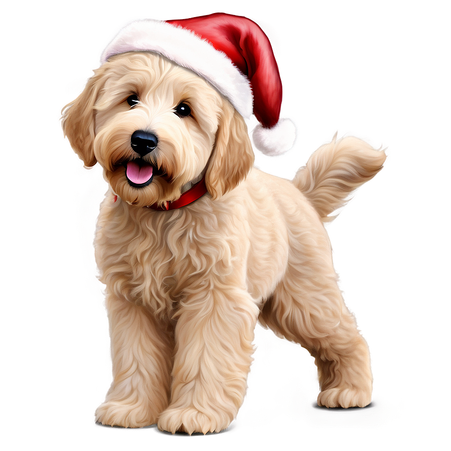 Goldendoodle With Santa Hat Png Tgx PNG