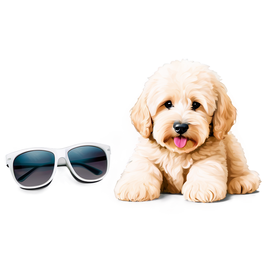 Goldendoodle With Sunglasses Png Deo PNG