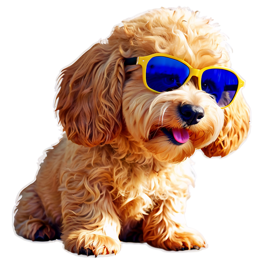 Goldendoodle With Sunglasses Png Qns50 PNG
