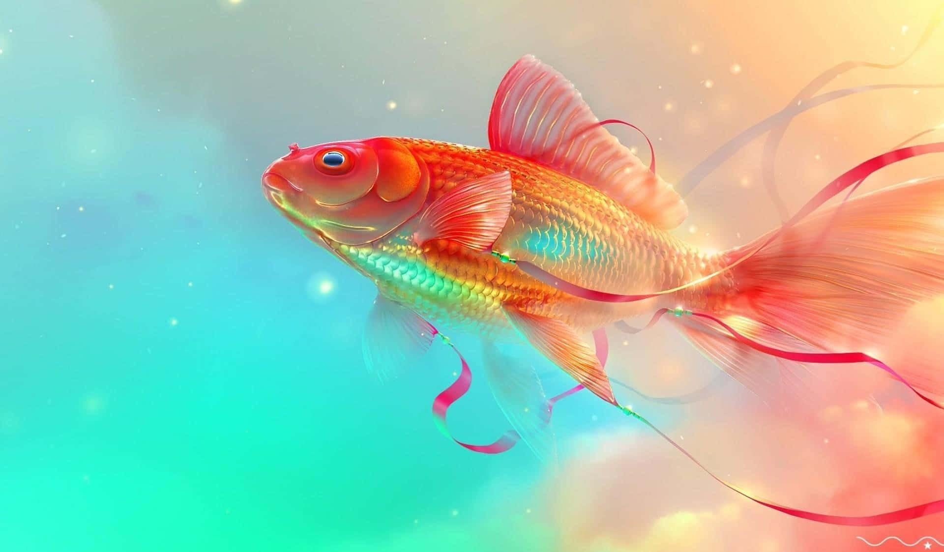 Download A beautiful goldfish swimming in the water | Wallpapers.com