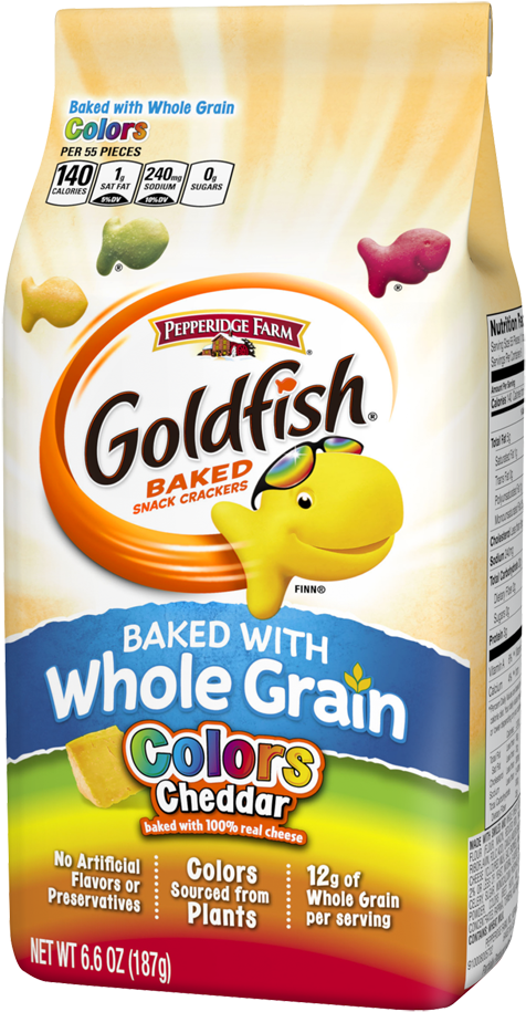 Goldfish Colors Cheddar Snack Crackers Package PNG