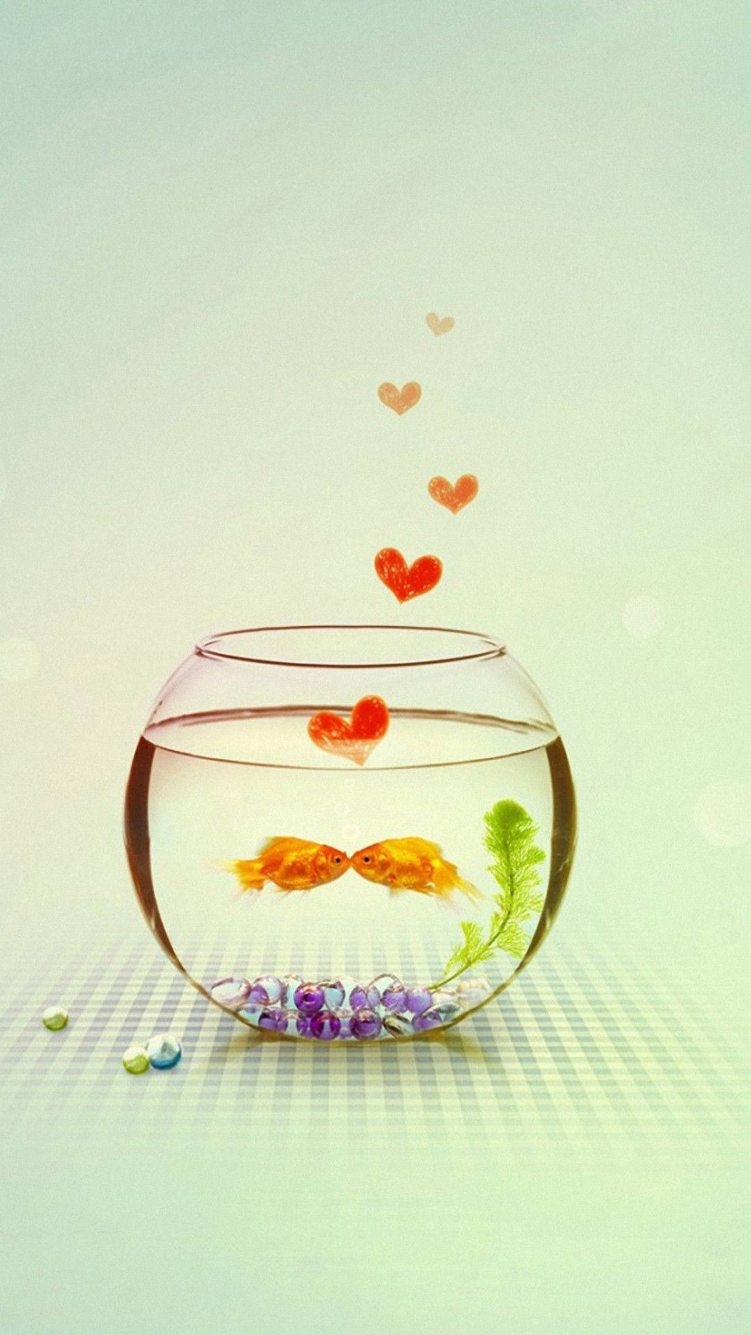 Goldfish Lovers In Bowl
