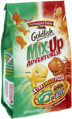 Goldfish Mix Up Adventures Xtra Cheesy Pizza PNG