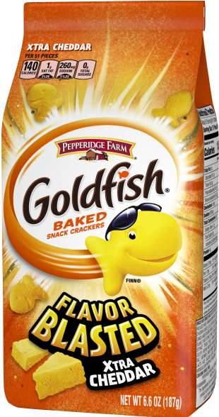 Goldfish Xtra Cheddar Snack Crackers Package PNG