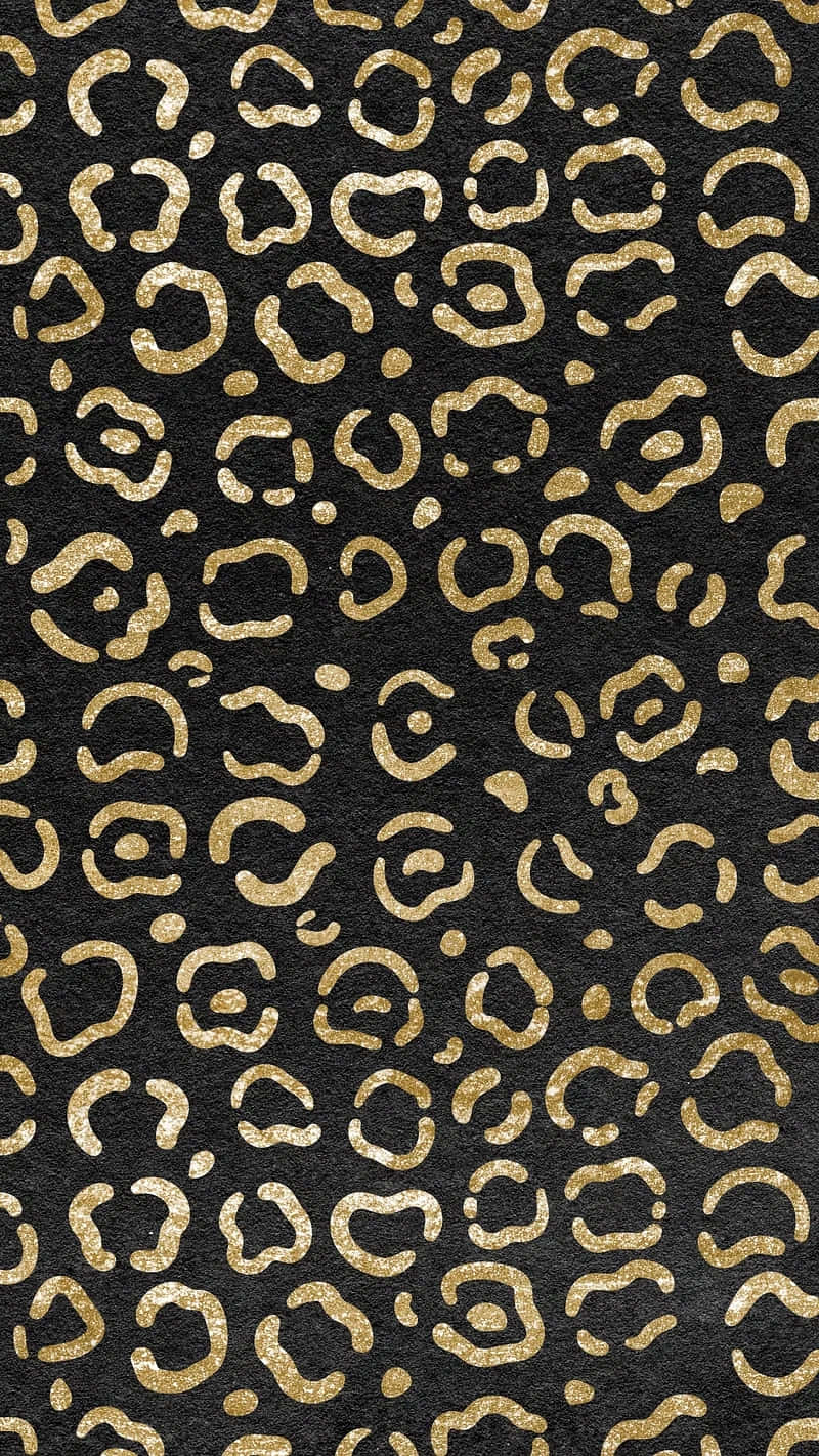 Goldon Black Leopard Print Pattern Wallpaper