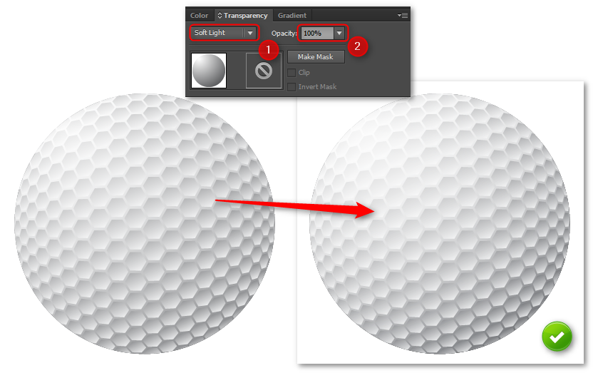 Golf Ball Dimple Effect Comparison PNG