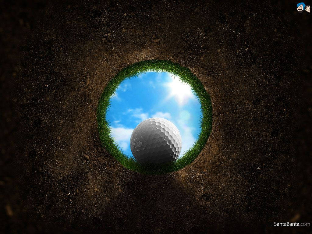 Golf Ball In A Hole
