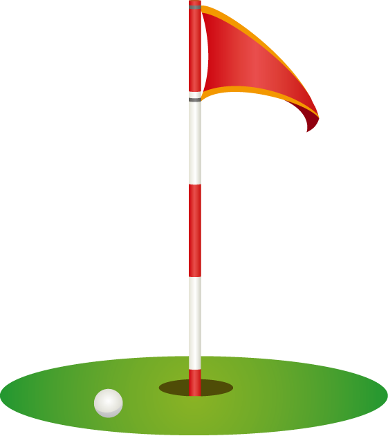 Golf Ball Near Hole With Flag PNG