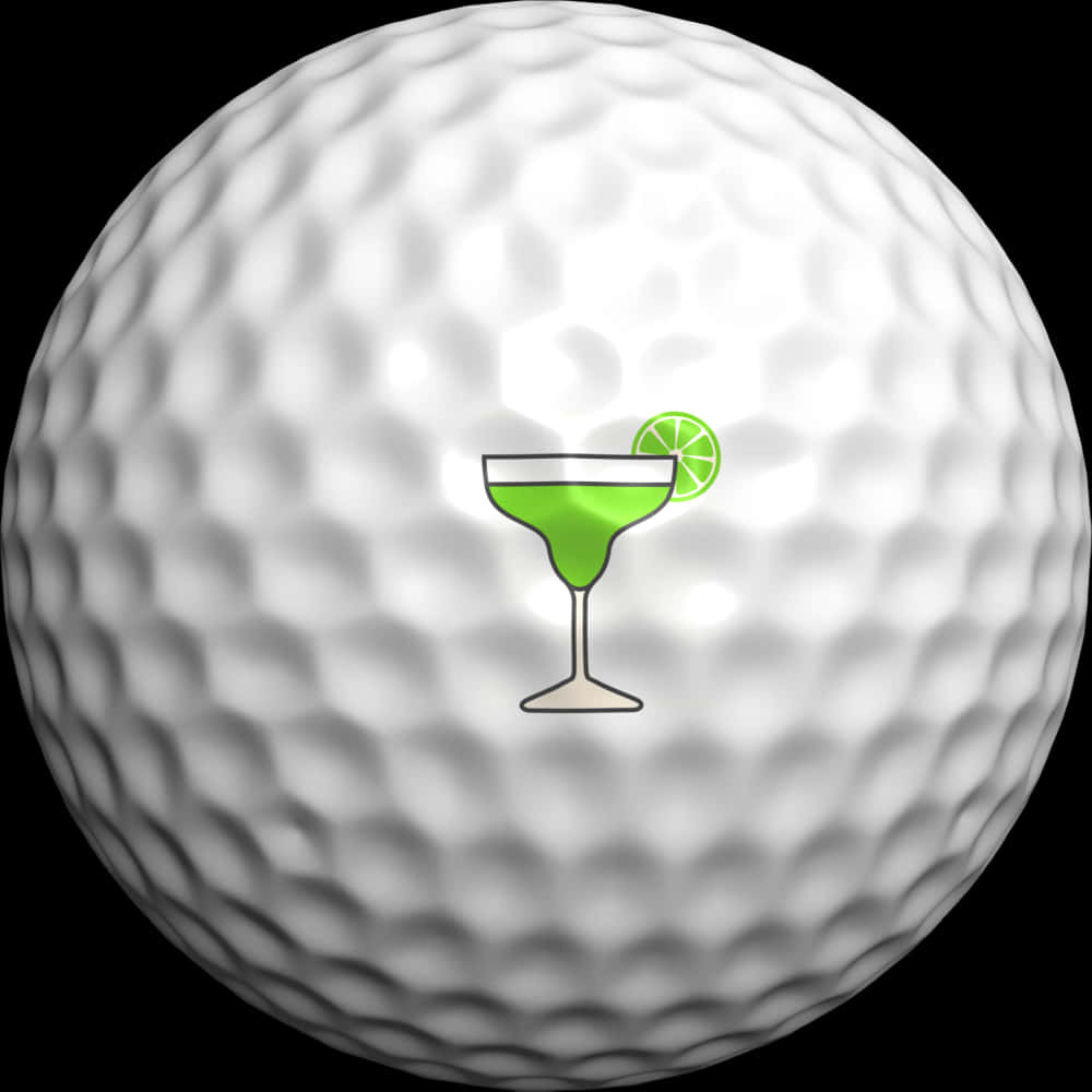 Golf Ball With Cocktail Graphic PNG