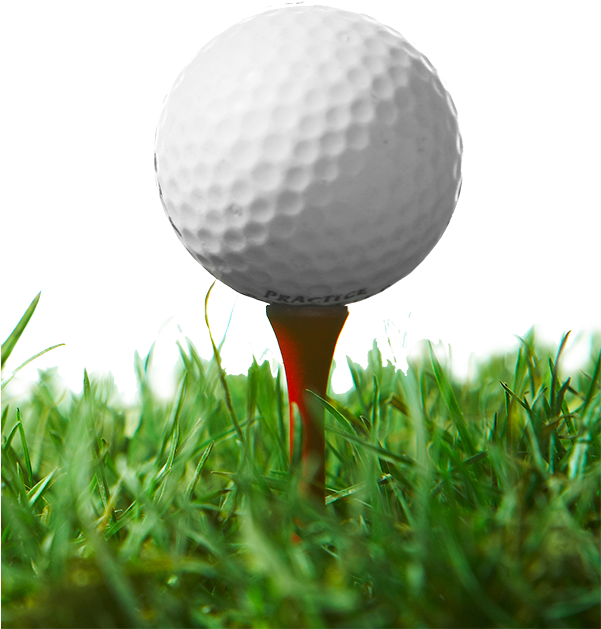 Golf Ballon Tee Grass Background PNG