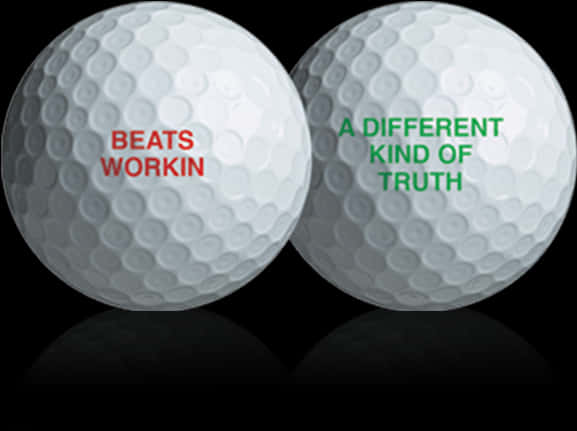 Golf Ballswith Text Slogans PNG