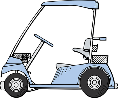 Golf Cart Vector Illustration PNG