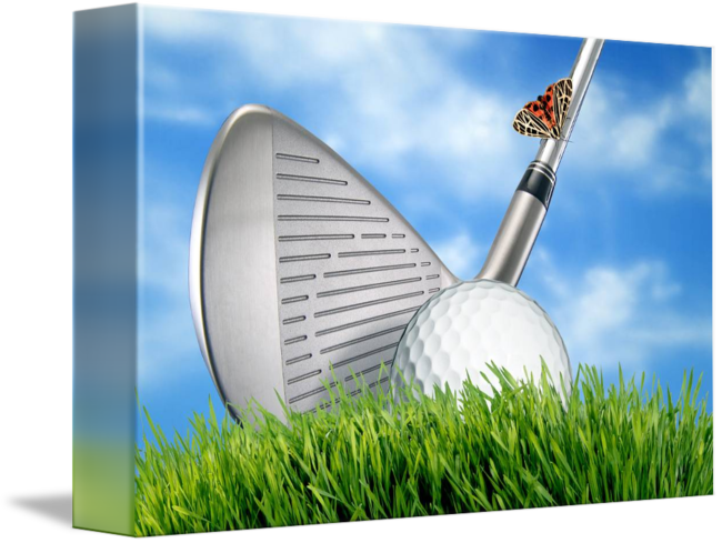 Download Golf Cluband Ballwith Butterfly | Wallpapers.com