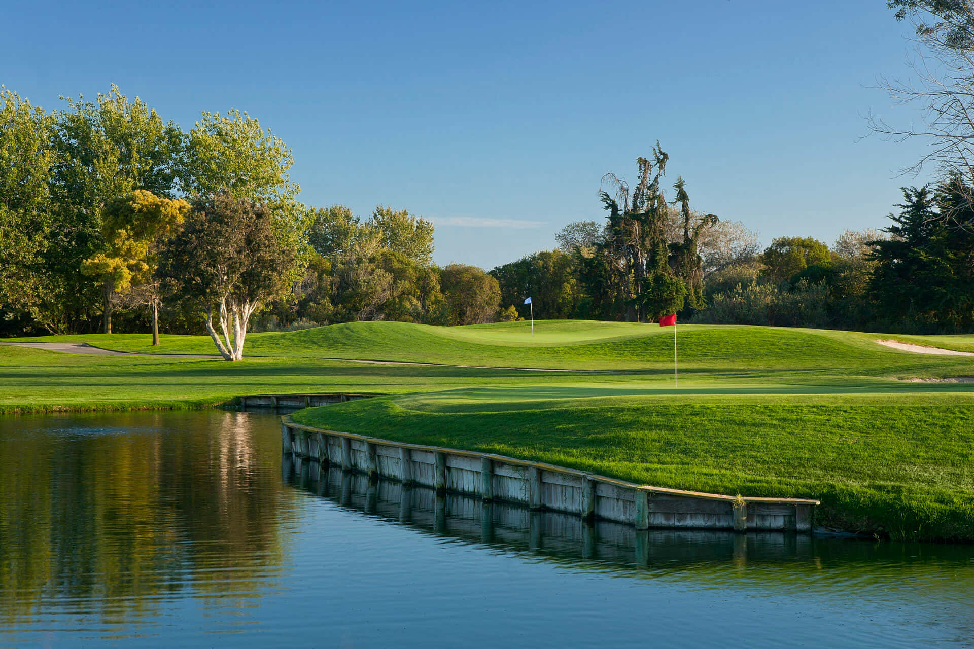 Enjoy the beautiful view of this 18-hole golf course.