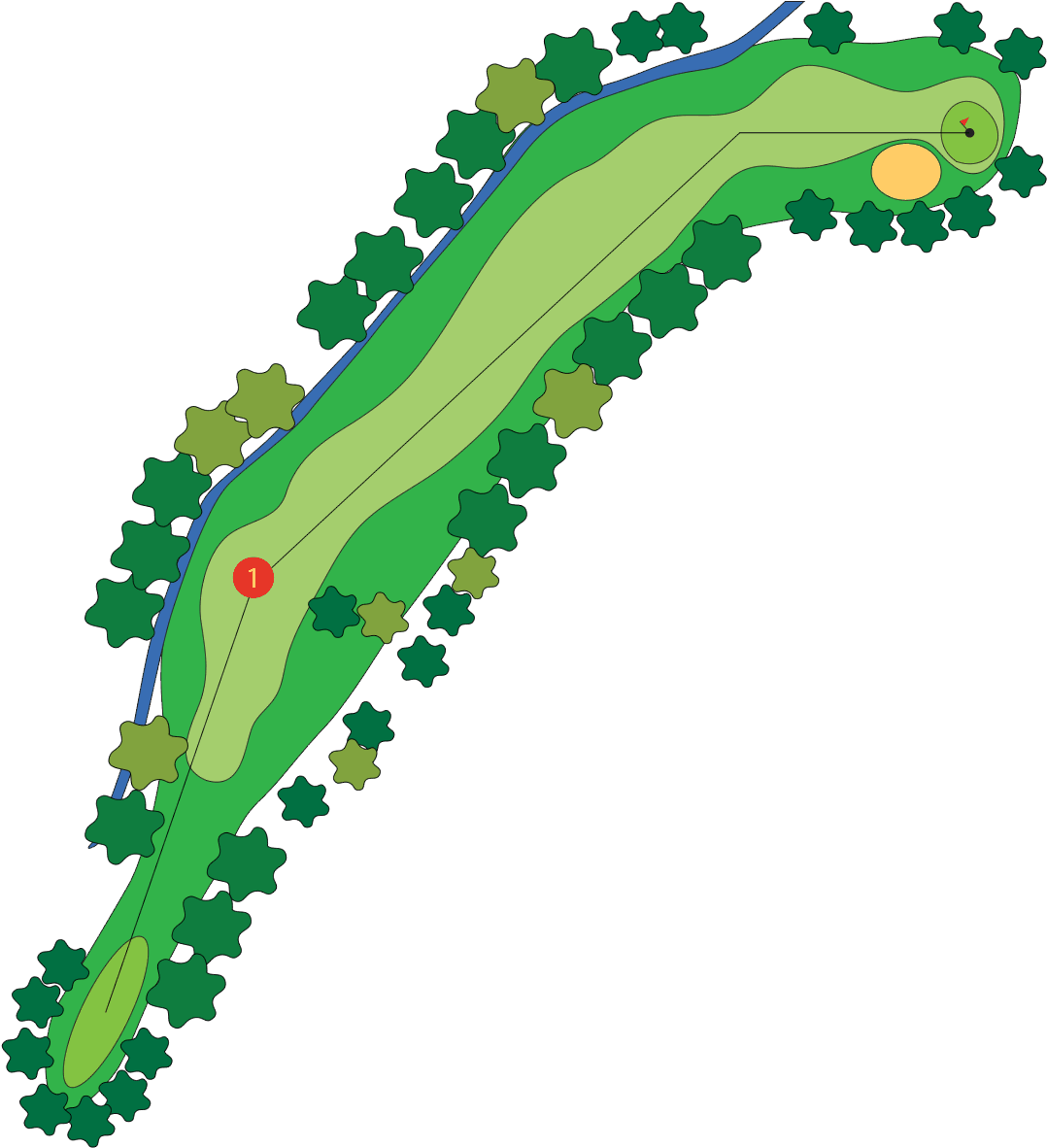 Golf Course Hole Design PNG